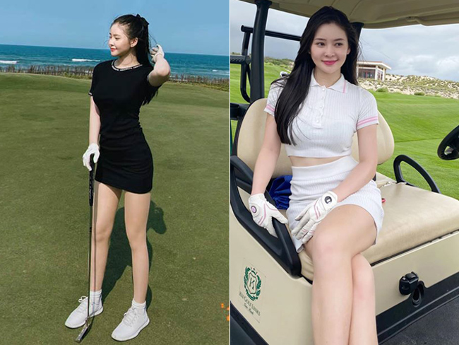 Chơi golf là một trong những môn thể thao hot girl Đà Nẵng - Thái Thảo Nguyên yêu thích. 
