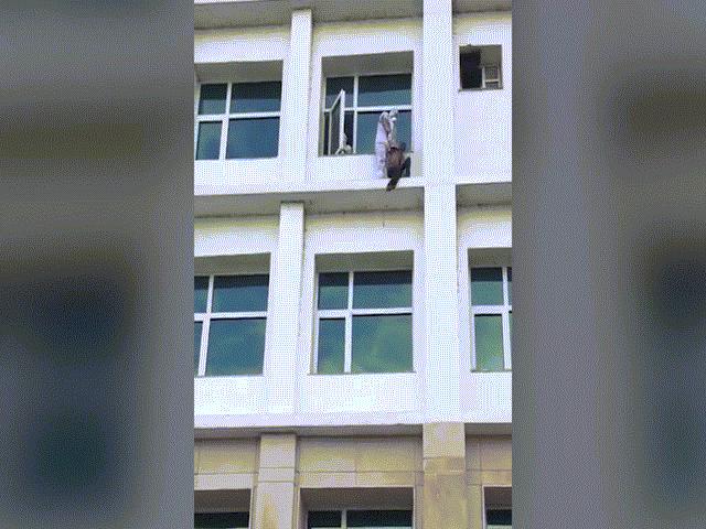 Thế giới - Video: Bệnh nhân Covid-19 đòi nhảy lầu và hành động bất ngờ của bác sĩ
