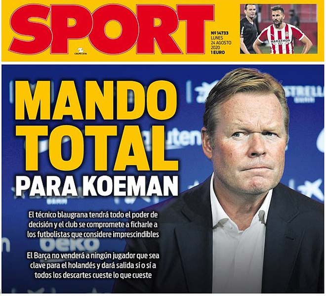Tờ Sport của Tây Ban Nha tiết lộ Koeman được trao toàn quyền về vấn đề nhân sự