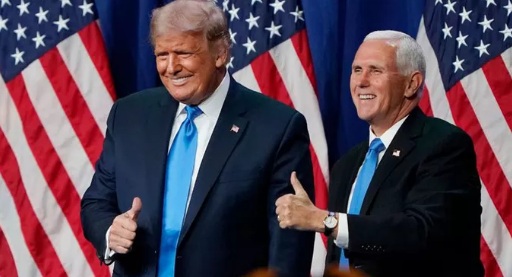 Ông Trump tiếp tục liên danh tranh cử với Phó Tổng thống Mike Pence. Ảnh: AP
