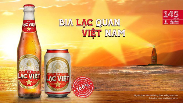 Hình ảnh bao bì Bia Lạc Việt vừa bắt mắt vừa mang nhiều dấu ấn đậm chất Việt quen thuộc đối với người Việt