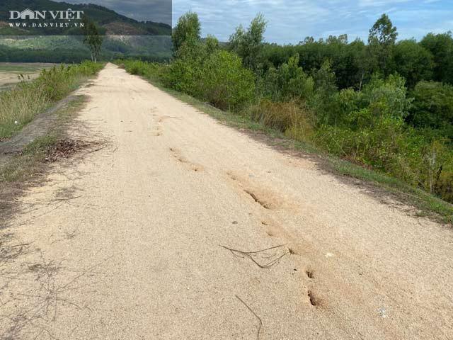 Mặt trên thân đập của hồ chứa Ông Tới.