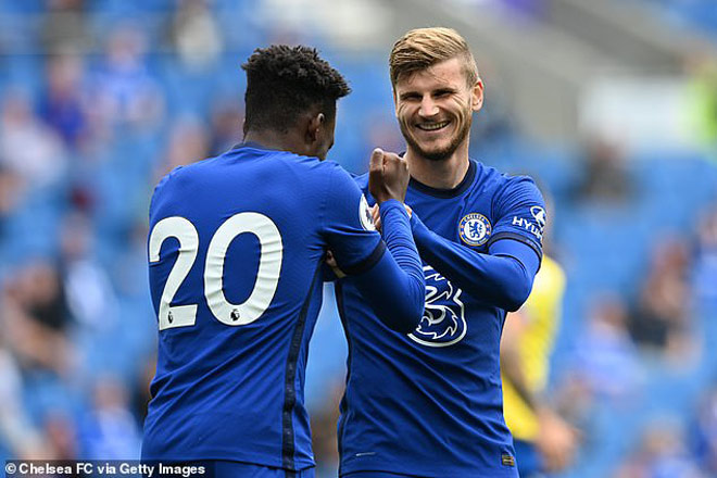 Tiền đạo ĐT Đức mới cập bến Chelsea - Timo Werner (phải) sớm có bàn thắng ra mắt CLB này