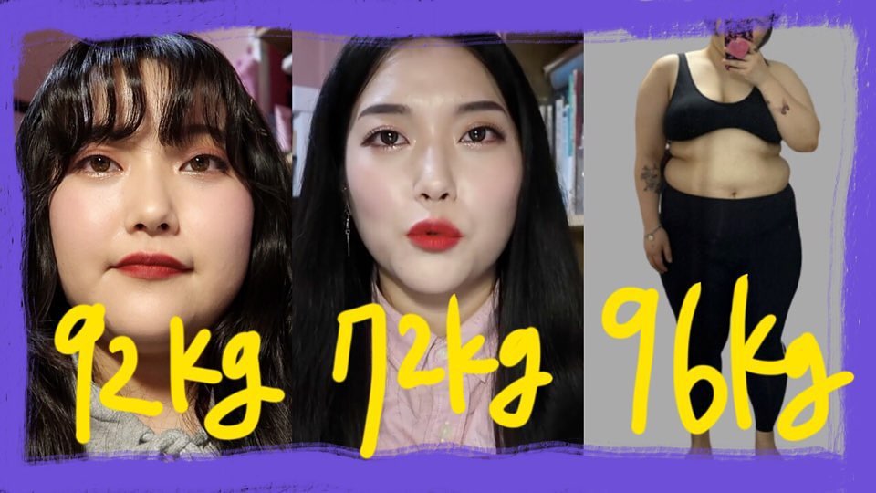 Roya giảm từ 92kg xuống 72kg sau đó lại tăng lên 96kg.