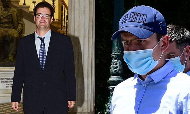 Luật sư người Hy Lạp -&nbsp;Ioannis Paradissis (trái) tố cáo nhiều fan cuồng Harry Maguire gửi email đe dọa và xúc phạm mình rất nặng nề