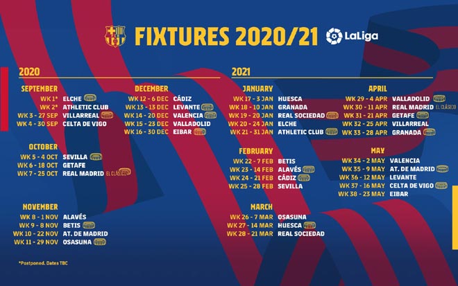 Lịch thi đấu La Liga 2020/21: “Siêu kinh điển” ngày nào, vòng 1 có gì hay? - 2