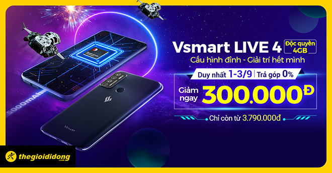 Vsmart Live 4: Smartphone “đỉnh” nhất phân khúc 4 triệu đồng tại Thế Giới Di Động - 1