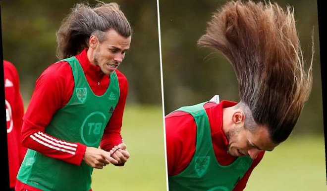 Bale khoe mái tóc siêu dị khi hội quân với tuyển xứ Wales
