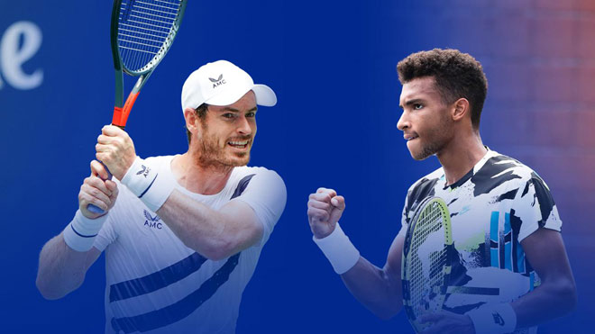 Andy Murray gặp nhiều khó khăn khi chạm trán tài năng trẻ Felix Auger-Aliassime