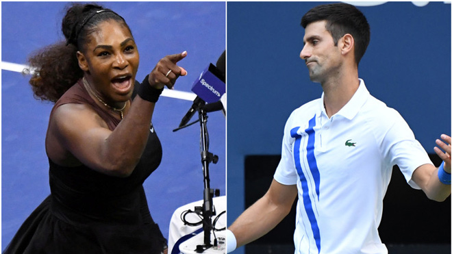Một số chuyên gia cảm thấy bất công, khi Serena Williams sau 3 hành động không đúng mực mới bị xử thua ở US Open 2018, Novak Djokovic 1 lần đã bị đuổi