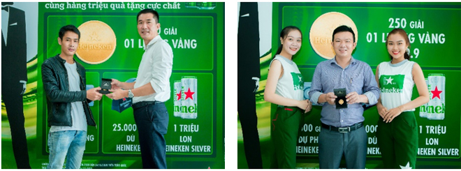 Các khách hàng khác cũng may mắn trúng Giải Vàng Heineken.