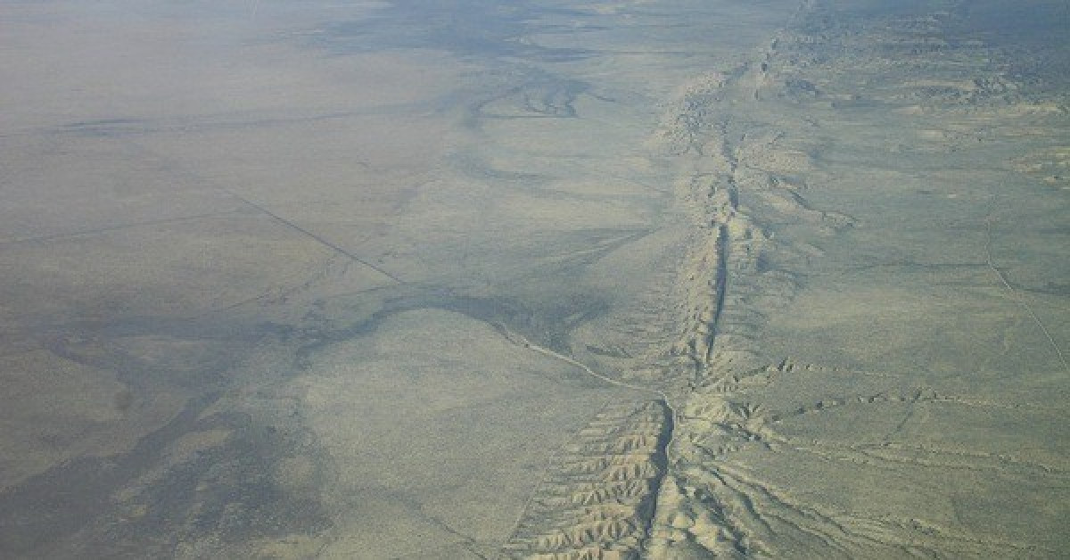 Đứt gãy San Andreas chụp từ trên cao - ảnh: Ikluft/Wikimedia