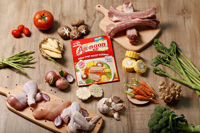 Hạt nêm Aji-ngon® Heo mới được cải tiến cả về chất lượng lẫn bao bì.