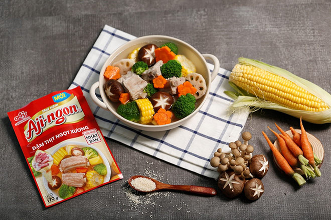 Món canh thêm đậm vị cùng Hạt nêm Aji-ngon® Heo mới.