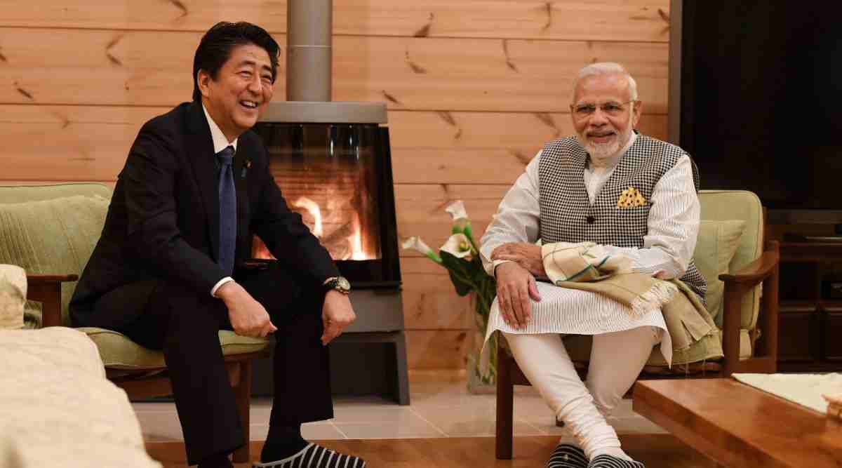 Thủ tướng Ấn Độ Narendra Modi và Thủ tướng Nhật Bản mới từ chức Abe Shinzo.
