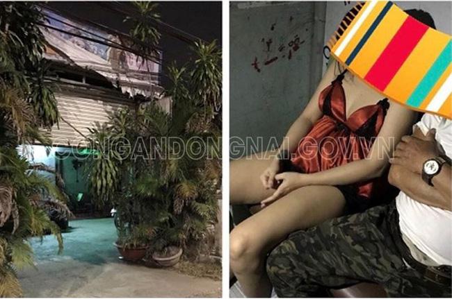 Kiểm tra quán cà phê Ngọc Châu, công an phát hiện và bắt quả tang nữ nhân viên khoả thân kích dục cho khách nam. Ảnh: CA