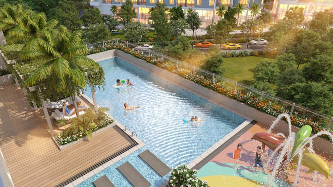 Các căn hộ tầng thấp của Precia còn sở hữu đến 2-3 view hướng ra chuỗi tiện ích nội khu và đường cao tốc với hàng cây xanh mát.