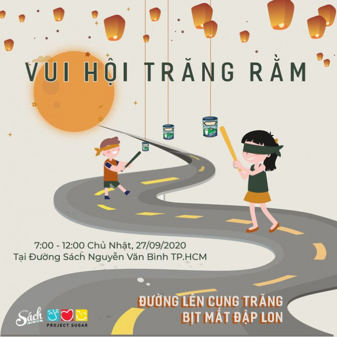 “Vui hội trăng rằm” sẽ diễn ra từ 7h - 12h ngày 27/9, tại Đường Sách TP. Hồ Chí Minh.