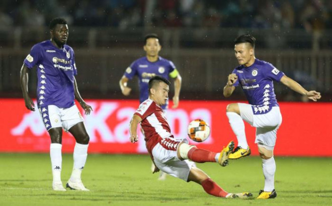Hà Nội FC vượt trội hơn các đối thủ tại V-League về khả năng tổ chức lối chơi. Ảnh: VPF