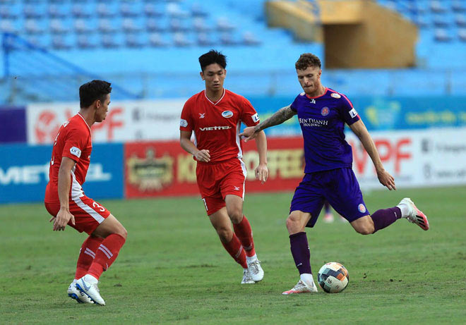 Viettel đánh bại Sài Gòn FC tại sân Hàng Đẫy. Ảnh: VPF