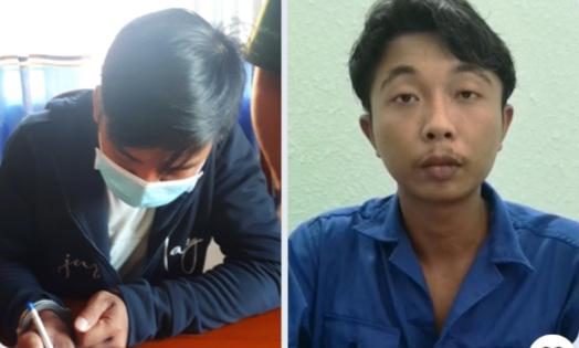 Hai&nbsp;đối tượng Lê Khắc Trung và Trần Xuân Lương sau khi bị khởi tố, bắt tạm giam