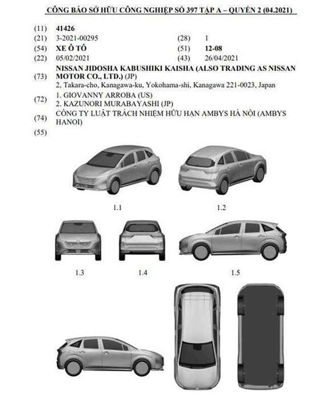 Nissan đăng ký kiểu dáng công nghiệp xe Note Aura tại Việt Nam - 3