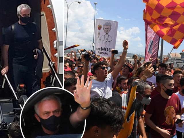 Bóng đá - Fan cuồng Roma đón Mourinho bằng pháo sáng, tạo cảnh tượng ngỡ ngàng