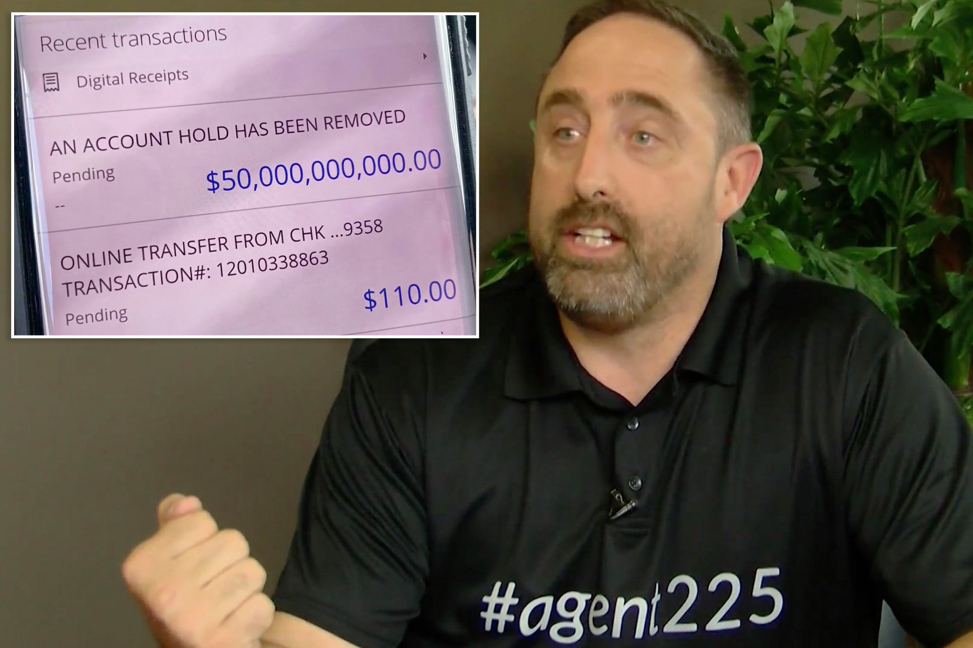 James nói gia đình không hề được phía ngân hàng liên hệ thông báo sai sót.