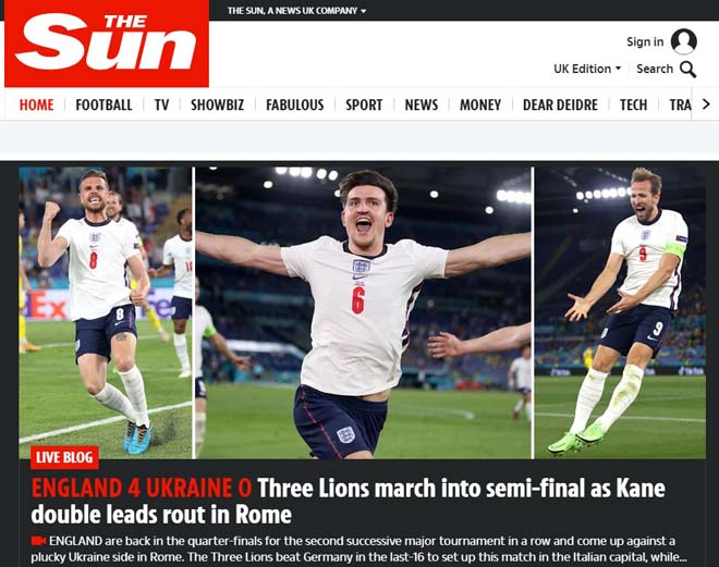 ĐT Anh đại thắng tứ kết EURO 2020, báo chí tự tin gọi tên nhà vô địch tương lai - 5