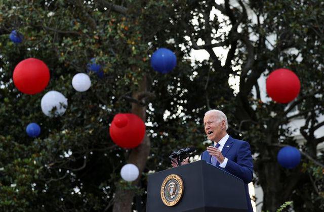 Tổng thống Joe Biden hôm 4-7 có bài phát biểu kỷ niệm ngày Quốc khánh Mỹ. Ảnh: Reuters
