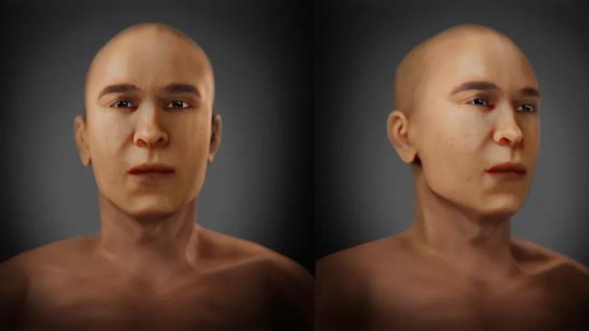 Hình ảnh khuôn mặt với những đường nét hài hòa, sống mũi cao được tái hiện từ hài cốt KV55 (được cho là của Pharaoh Akhenaten) phát hiện năm 1907.