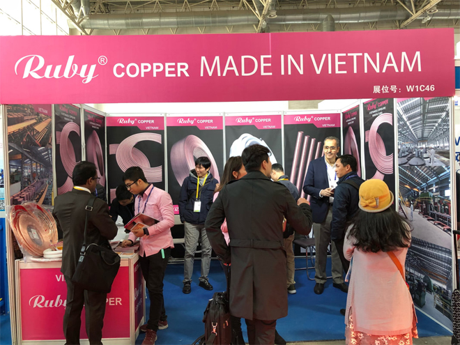Ống đồng Toàn Phát (Ruby Copper) tại một triển lãm quốc tế