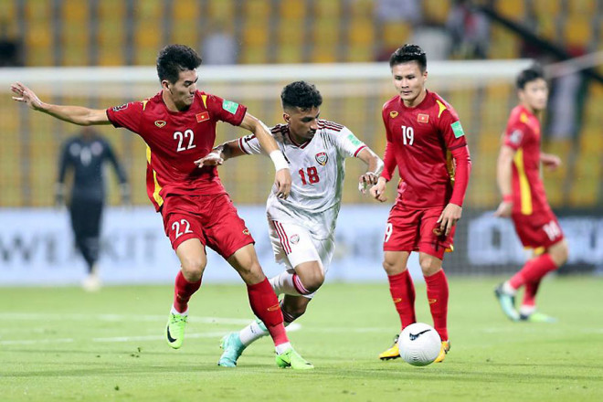 Đội tuyển Việt Nam trong trận thua UAE 2-3 ở vòng loại thứ hai. Ảnh: AFC&nbsp;