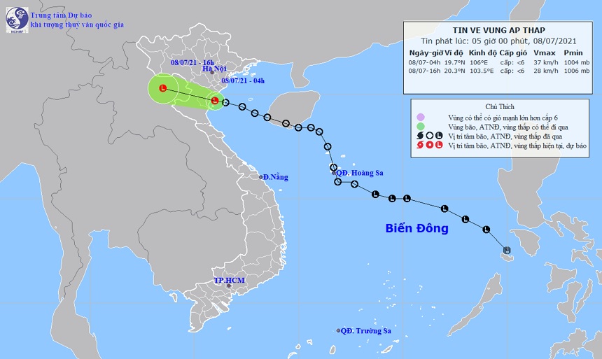 Áp thấp nhiệt đới đi vào vùng biển Thái Bình-Thanh Hóa, mưa to nhiều nơi - 1