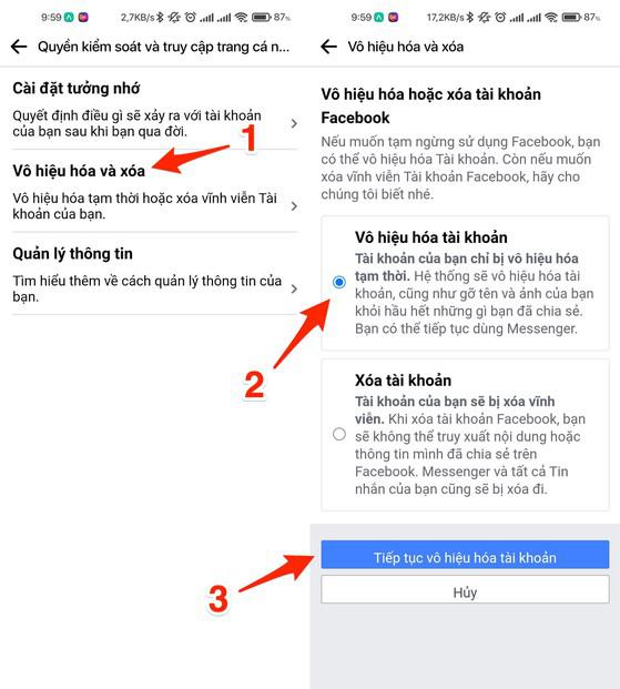 Cách vô hiệu hóa tài khoản Facebook và Messenger - 2