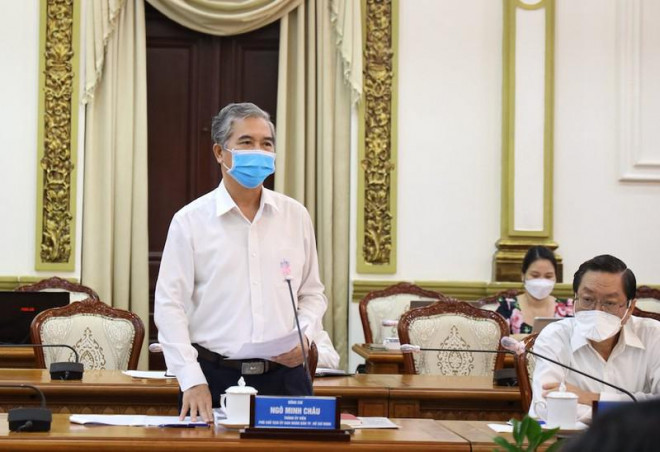 Phó Chủ tịch UBND TP.HCM Ngô Minh Châu phát biểu tại buổi họp. Ảnh: Trung tâm báo chí
