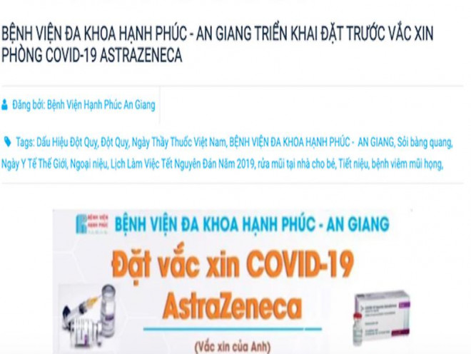 Đăng thông tin tiêm dịch vụ vaccine COVID-19, 1 bệnh viện bị phạt 50 triệu - 1