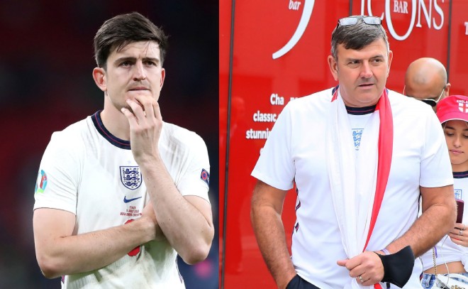 Bố của Harry Maguire bị fan cuồng đạp gãy xương sườn khi đang theo dõi trận chung kết EURO