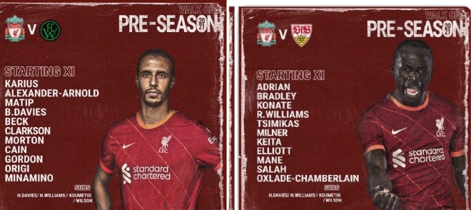 Liverpool đá liền 2 trận, mỗi trận diễn ra trong 30 phút