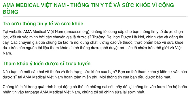 Hình ảnh: Giá trị cốt lõi của website amaassn.org