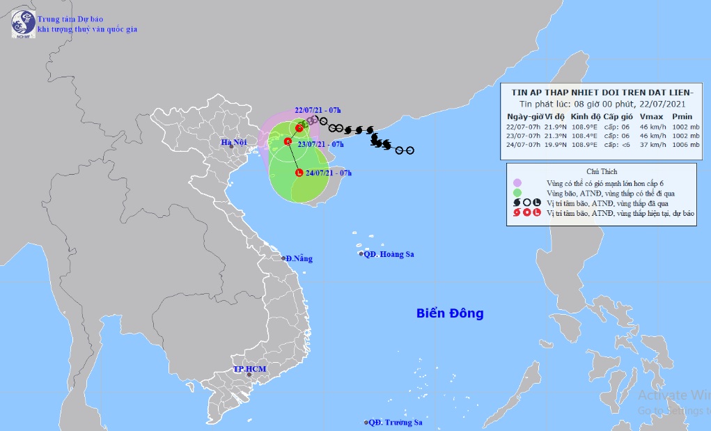 Áp thấp nhiệt đới cách Quảng Ninh 110km, miền Bắc mưa to nhiều nơi - 1