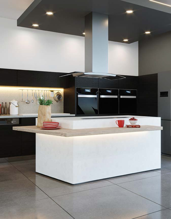 Các thiết bị và hệ thống đèn LED Loox từ Häfele giúp không gian bếp ấm cúng hơn