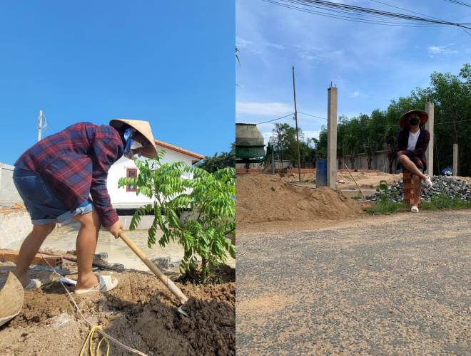 Trường Giang phải tạm xa vợ con, về quê làm phụ hồ đến đen nhẻm - 6