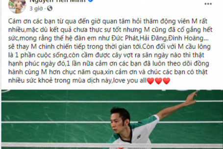 Tiến Minh viết tâm thư về Olympic, kể tên các “truyền nhân” cầu lông Việt Nam