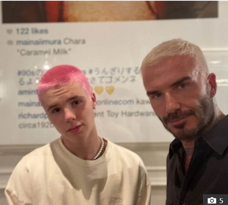 Ngay sau khi vừa trình làng kiểu đầu mới nhuộm, David Beckham và con trai thứ 3 Cruz đã dính phải rắc rối khi đi nghỉ hè ở Ý
