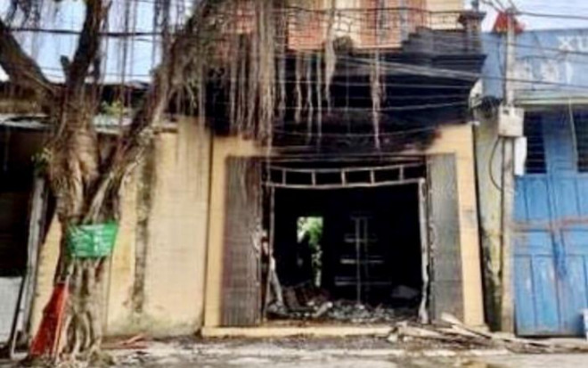 Hiện trường phát hiện 2 vợ chồng ông Nhỡ tử vong trong đám cháy