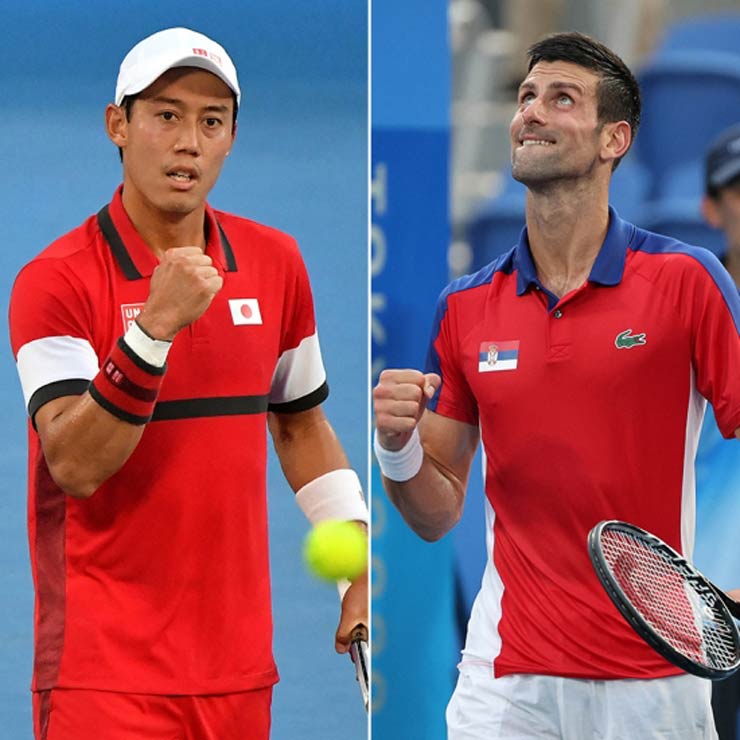 Kei Nishikori đối mặt thử thách quá tầm khi chạm trán hạt giống số 1 Novak Djokovic ở tứ kết Olympic Tokyo