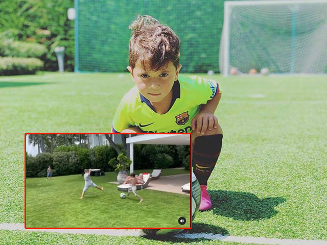 Bóng đá - Con trai Messi đá "bóng ma" gây sốt: Thu hút hơn 17 triệu view, fan thích thú