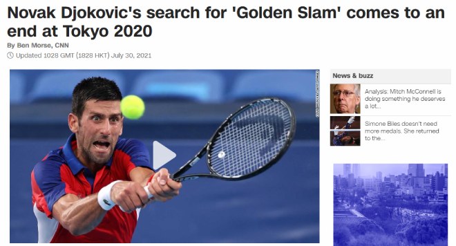 Giới truyền thông sốc nặng khi Djokovic lỗi hẹn với "Goden Slam"