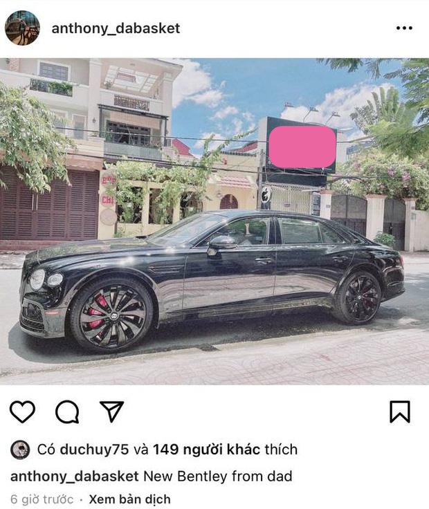  Anthony chia sẻ chiếc siêu xe gây chú ý. Ảnh chụp màn hình.